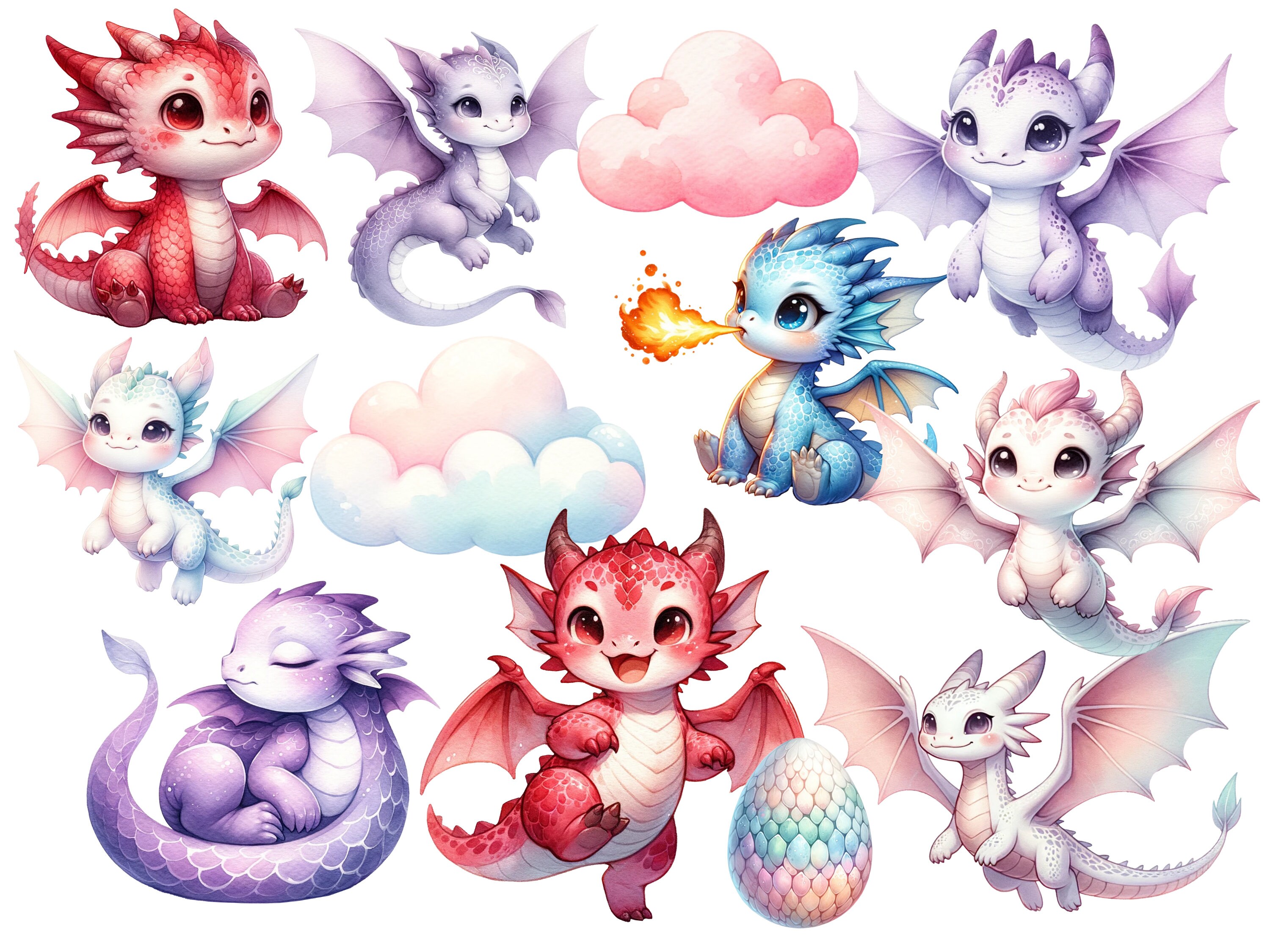 Cute Dragon Clipart - 24 Dragon PNG - Baby Dragon Png Watercolor Dragon ...