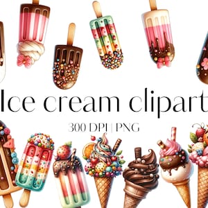 Clipart de crème glacée 20 Cornet de crème glacée PNG clipart Alimentaire clipart Popsicles clipart Fond transparent Cornet de crème glacée clipart Dessert clipart