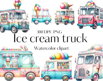 15 Ice cream truck clipart Ice cream clipart Clipart bundle Ice cream art Store front clipart Ice cream decor PNG Ice cream food truck