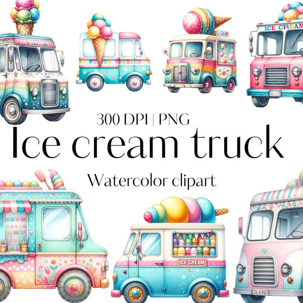 15 Ice cream truck clipart Ice cream clipart Clipart bundle Ice cream art Store front clipart Ice cream decor PNG Ice cream food truck