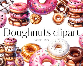 20 Doughnut clipart Donut clipart Food clipart treats clipart Bakery clipart Glazed donut clipart Sprinkled donut chocolate donut PNG
