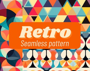 10 Retro Seamless Pattern SVG | Retro background PNG | Groovy Seamless File JPG | Digital Paper Vintage Repeating Pattern | 70s Inspired