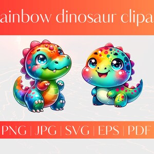 Cute Dinosaur clipart Rainbow Dinosaur SVG Dinosaur printable Dinosaur PNG PDF Dino clipart eps Dinosaur cut files Nursery decor