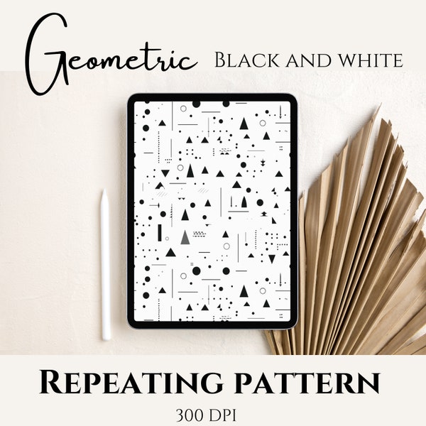 4 SVG Geometric Pattern Background Seamless Pattern PNG EPS Repeating Pattern Digital Paper Black and White Digital Background