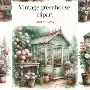 Shabby chique vintage kas| Afdrukbare bloemenillustraties | 15 Hoge kwaliteit JPG voor Crafting, Journaling, Scrapbook, Decoupage papier