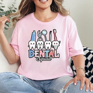 Koszulka Dental Squad, słodka koszulka dla dentysty, koszula dentysty, koszula asystenta dentysty, koszula studenta stomatologii, słodka koszulka z zębami, szkoła stomatologiczna