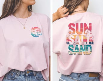 Komfort Farben Sonne Salz Sand T-Shirt: Küsten Strand Urlaub T-Shirt