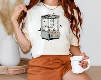 Cute Ghost Shirt, Grab A Ghost, Halloween Women&#39;s Shirt, Spooky Season Shirt, Trick or Treat Shirt, Spooky Season Shirt, Boo Shirt