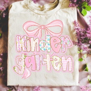 Comfort Colors Kindergarten Teacher Shirt: Grandmillennial Style