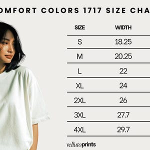 The image is a size chart for a t-shirt, showing the different sizes available in centimeters. The chart includes a woman's image, who is wearing a white t-shirt, and the sizes listed are S, M, L, XL, 2XL, 3XL, and 4XL.