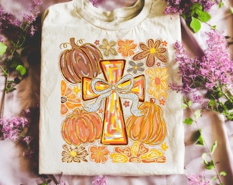 Comfort Colors Christian Fall Shirt: Brushstroke Autumn Leaves Design