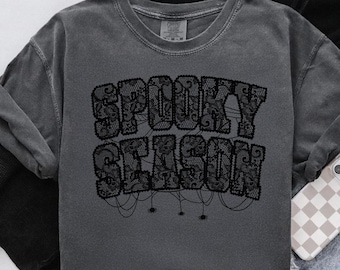 Comfort Colors Spooky Season T-Shirt: Gothic Lace, Spooky Mama Shirt