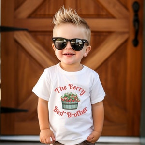 The Berry Best Brother Berry First Birthday Party Shirt Strawberry Theme Toddler Youth T-Shirt Sweet One 1st Birthday Matching Sibling Set