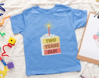 Two Years Old Shirt Birthday Cake T-Shirt 2nd Birthday Outfit Sweets Shirt Trendy Toddler Tee Second Birthday Girl Birthday Boy Gift I'm Two