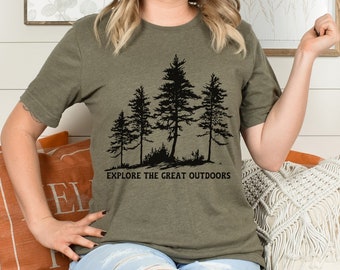 Pine Tree Shirt, Adventure Shirt, Outdoors Shirt, Explore Shirt, Mountain Shirt, Nature Gifts For Women, Camping TShirt, Hiking Tee, Forest