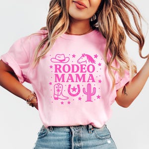 Rodeo Mama Shirt Western Cowgirl TShirt My First Rodeo Birthday Party T-Shirts Cowboy 1st BDay Outfit 1st Rodeo Mom Dad Matching Family Tees