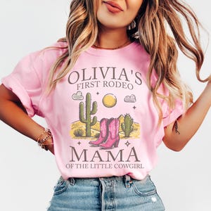 Rodeo First Birthday Shirt Comfort Colors Cowgirl 1st BDay Matching Family T-Shirts My 1st Rodeo Outfit Mama Dada Tee Wild One Western Party