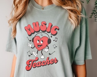 Retro Music Teacher Shirt, Comfort Colors Teacher TShirt, Back To School Tee, First Day Of School Shirt, Music Teacher Gift, Teaching Shirt