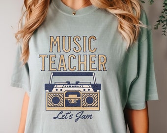 Music Teacher Shirt, Retro Teacher Shirt, Comfort Colors Teacher TShirt, Back to School Shirt, First Day Of School Tee, Music Teacher Gift