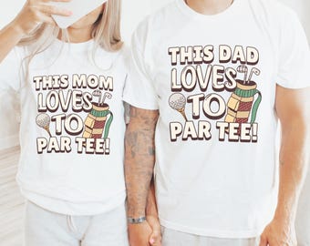 Golf First Birthday Family Matching Shirts Hole In One Outfits Let's Partee Shirt One Year Old Boy Girl Golf 1st BDay Party Mom Dad T-Shirts