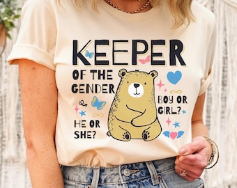Teddy Bear Gender Reveal Shirt Gender Reveal Keeper Shirt Blue Pink He Or She Boy Girl Spring Gender Reveal Party Tee Bear Theme Shower Fall