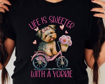 Yorkie Dog T Shirt For Dog Lovers, Yorkie Gifts For Her, Yorkie Mom Gift For Sister, Cute Dog Tshirt For Mom, Mothers Day Gift Idea For Wife