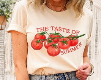 Tomato Shirt, Tomato Girl Shirt, Summer Shirt, Cottagecore Shirt, Vacation TShirt, Fruit Shirt, Vegetable Shirt, Beach Tee, Gardener Gift