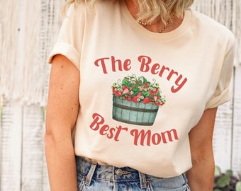 Strawberry T Shirt Mothers Day Gift For Cool Mom, Strawberries T-Shirt Birthday Gift For New Mom From Husband, Fruit TShirt 1st Mothers Day