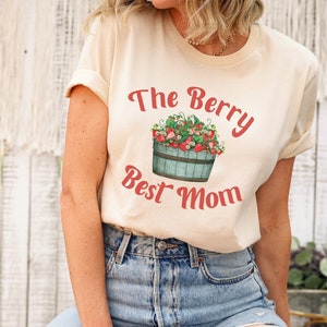 Strawberry T Shirt Mothers Day Gift For Cool Mom, Strawberries T-Shirt Birthday Gift For New Mom From Husband, Fruit TShirt 1st Mothers Day