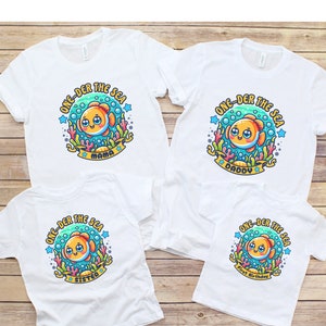 ONEder the Sea Birthday Party Ocean Birthday Shirts Under The Sea T-Shirts Sea Animal Theme 1st Birthday Outfit Baby Boy Girl Mama Daddy Tee