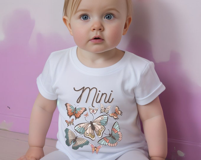 Mom and Baby Outfit, Mommy and Me Matching Butterfly Shirts, Daddy Mini Shirt, Coordinating Family Shirts, Mama Matching Sets, Toddler Girl