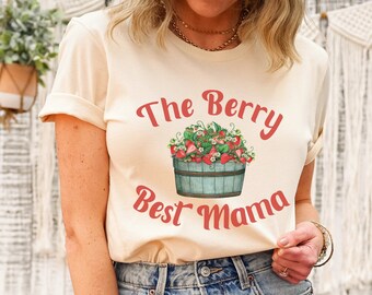 Strawberry Shirt, Berry Best Mama TShirt, Strawberries Shirt, Birthday Gift For Mom, First Time Mom Gift, Expecting Mom Gift, Berry Birthday