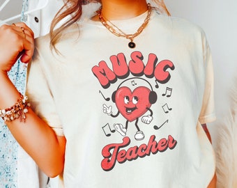 Music Teacher Shirt, Comfort Colors Retro Teacher Tee Shirt, Back To School Shirt, First Day Of School, Music Teacher Gift, Teaching TShirt