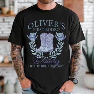 First Rodeo Birthday Family Shirts Cowboy 1st Birthday Outfits Mama Daddy Western Theme 1st BDay Mom Dad Matching Tee Boy My 1st Rodeo Party