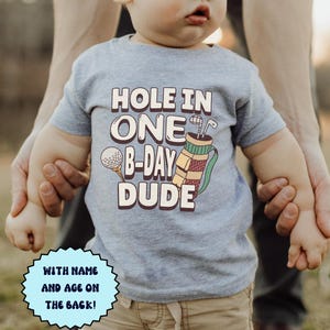 Golf 1st Birthday Party Shirt Hole In One Birthday Dude T-Shirt Boys Golf Shirt Let&#39;s Par-Tee Golf Themed First BDay Toddler 1 2 3 Years Old