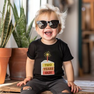 Two Years Old Shirt Birthday Cake T-Shirt 2nd Birthday Outfit Sweets Shirt Trendy Toddler Tee Second Birthday Girl Birthday Boy Gift I'm Two image 4