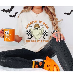 Retro Halloween Comfort Colors Shirt, Creep It Real Shirt, Funny Ghost Shirt, Retro Fall Shirt, Vintage Ghost Shirt, Ghost Gifts, Boo Shirt