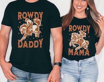 Rodeo Birthday Outfits Cowgirl 1st Birthday Party T-Shirts Mama Daddy Shirts Cowboy First BDay Matching Family Tees Country Western Themed