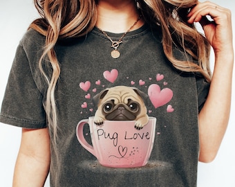 Pug Shirt, Pug Lover Gift, Dog Lover Shirt, Pug Mom Gift, Pug TShirt, Comfort Colors Shirt, Pug Tee, Pug Mom Birthday Gift, Dog Shirt, Pug