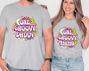 Two Groovy Retro 2nd Birthday Matching Family Outfits, Daisy 1st Birthday Girl, Groovy Mama Daddy Shirt, Groovy One Tee, Hippie Flower Power