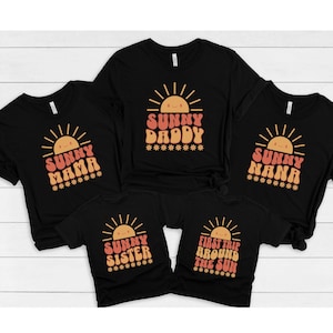 1st Trip Around the Sun Matching Birthday Family Party Shirts Here Comes the Son First Bday T-Shirts Sun Theme Birthday Outfit Baby Boy Girl