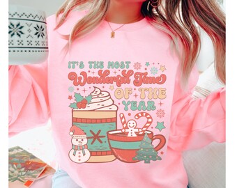 It's The Most Wonderful Time Of The Year Sweatshirt, Retro Christmas Sweater, Christmas Coffee, Family Christmas Shirt, xmas Sweatshirt