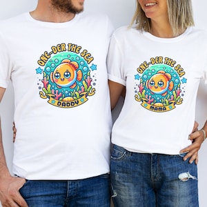 ONEder the Sea Birthday Party Ocean Birthday Shirts Under The Sea T-Shirts Sea Animal Theme 1st Birthday Outfit Baby Boy Girl Mama Daddy Tee