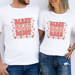 Matching Birthday Shirts Berry 1st Birthday Strawberry Theme Family Party T-Shirt Berry Best Mama Daddy  Sweet One Outfit Toddler Girl BDay