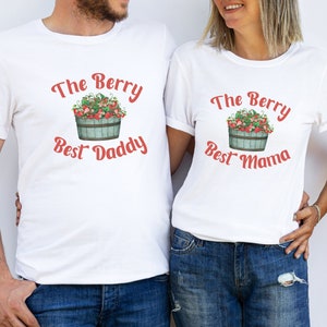 The Berry Best Mama and Daddy Berry First Birthday Shirts Strawberry Theme Party T-Shirts Berry 1st Birthday Outfit Girl Sweet One Birthday