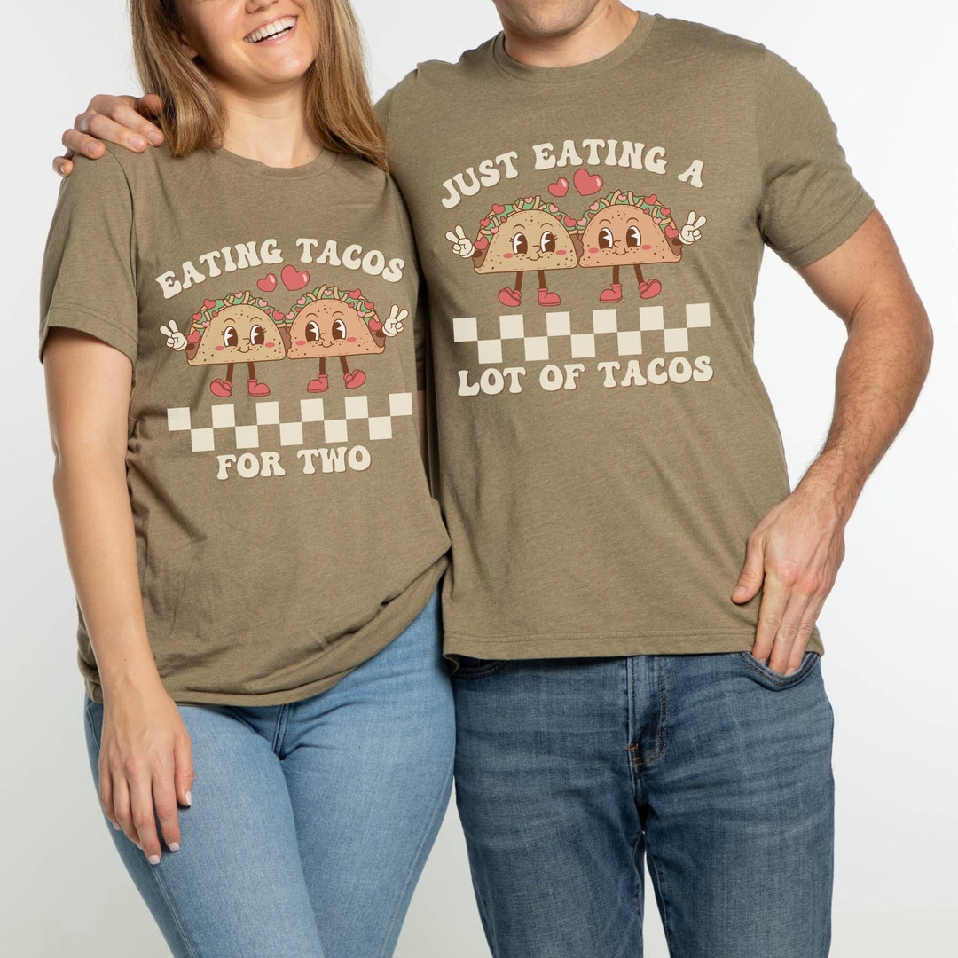 Eating Tacos for Two Couples Pregnancy Announcement Shirts, Baby Reveal ...