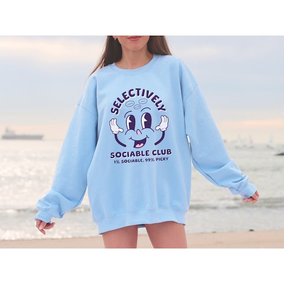 BlueSkyDesignsByJill Introvert Sweatshirt Antisocial Sweatshirt Snarky Gifts Funny Mental Health Shirt Antisocial Club Sassy Gifts Sarcastic Sweatshirt