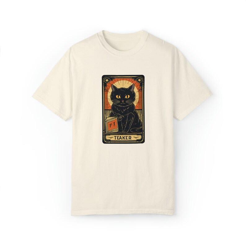 Tarot Card Shirt, Black Cat Halloween Shirt, Witchy Shirt, Comfort Colors Halloween TShirt, Spooky Black Cat, Fall Cat Shirt, Black Cat Tee image 8