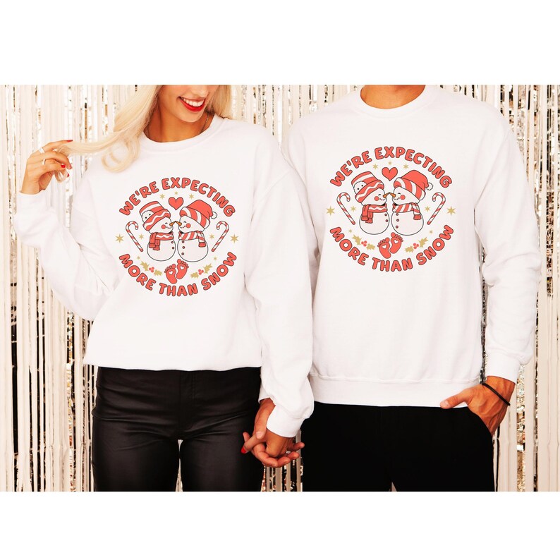 Funny Christmas Pregnancy Announcement Sweatshirt Holiday Baby Reveal