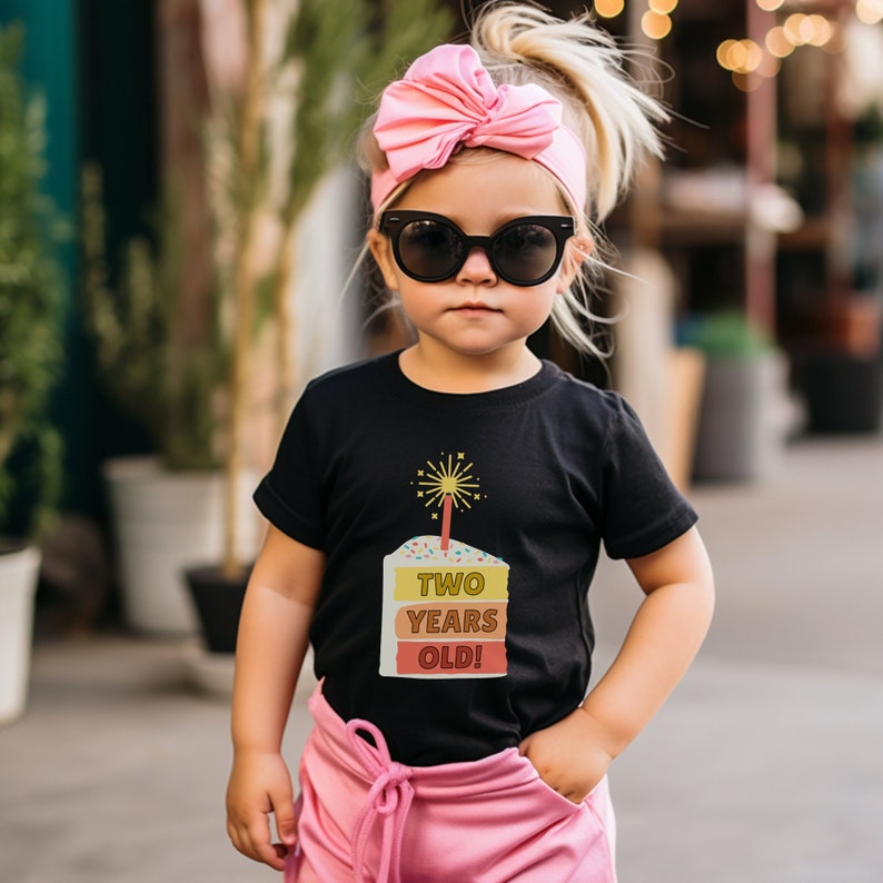 Two Years Old Shirt Birthday Cake T-Shirt 2nd Birthday Outfit Sweets Shirt Trendy Toddler Tee Second Birthday Girl Birthday Boy Gift I'm Two image 7